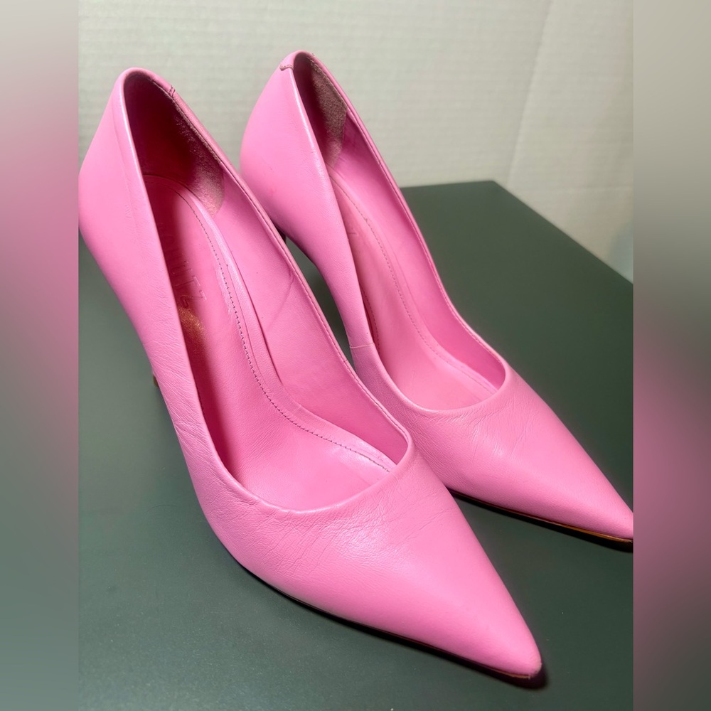 SCHUTZ Lou Paradise Pink Nappa Leather Pumps - Picture 9 of 11